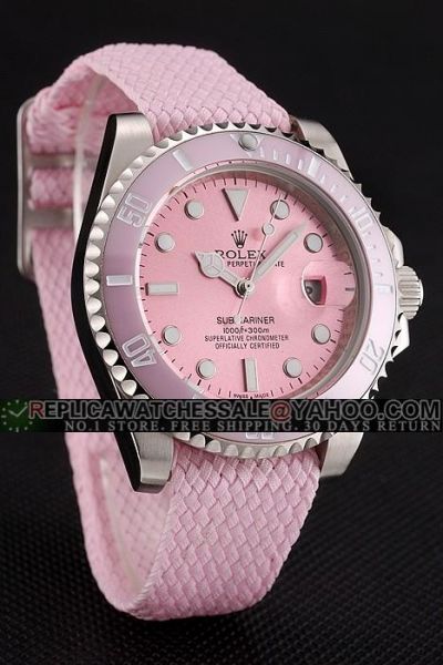swiss Submariner Sweet Pink watch Nylon Strap