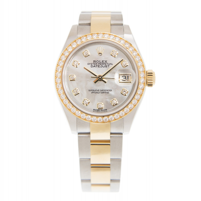 Best Price Rolex Datejust 28 White MOP Dial Yellow Gold Bezel Two-tone Oyster Bracelet Women Diamonds Watch Replica