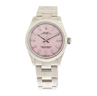 Hot Selling Rolex Oyster Perpetual 31 Pink Dial Luminous Baton Markers Women Stainless Steel Automatic Watch 277200