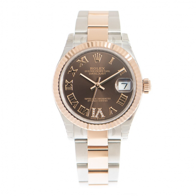 High End Rolex Datejust 36 Unisex Rose Gold Two-tone Jubilee Bracelet Slate Set Diamonds Dial Roman Watch 126231